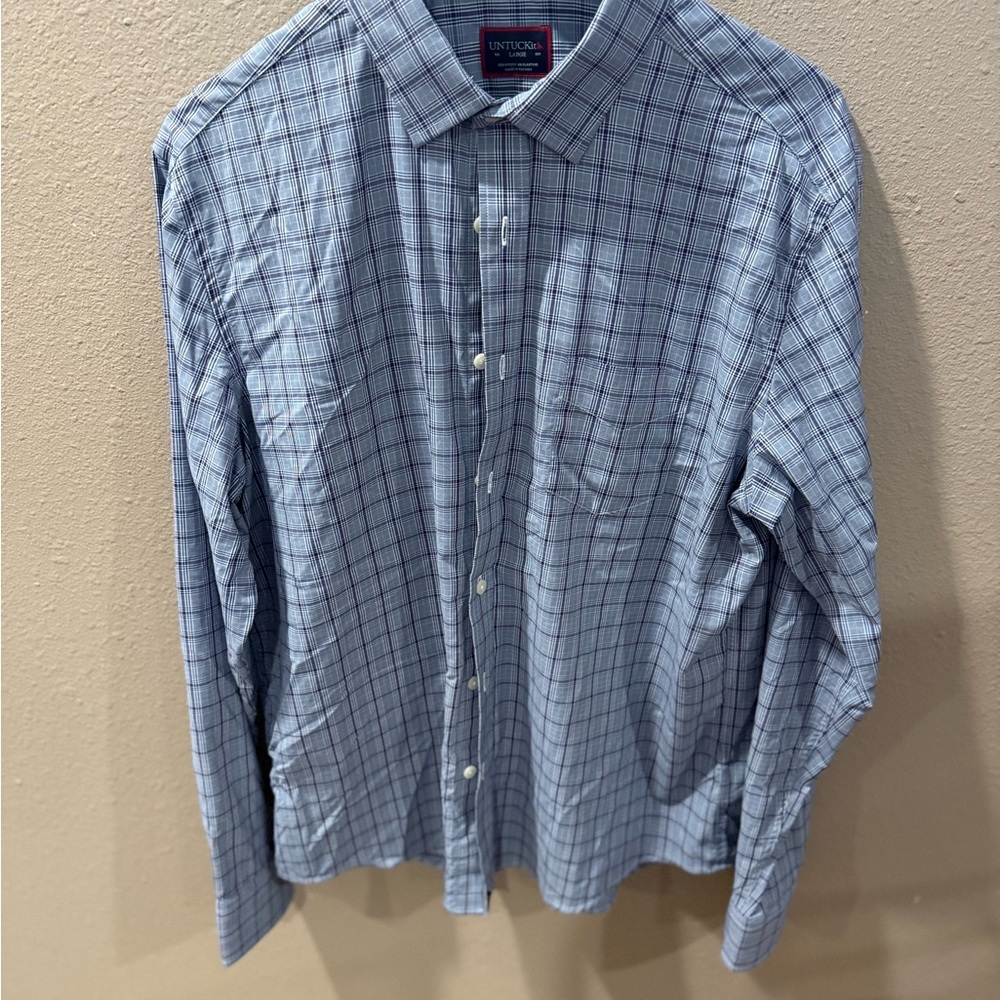 UNTUCKit Purple and Gray Casual Button Down Shirt